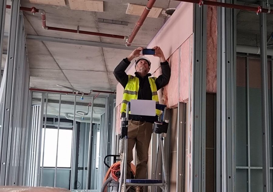 Security technician using FOV Pro on site
